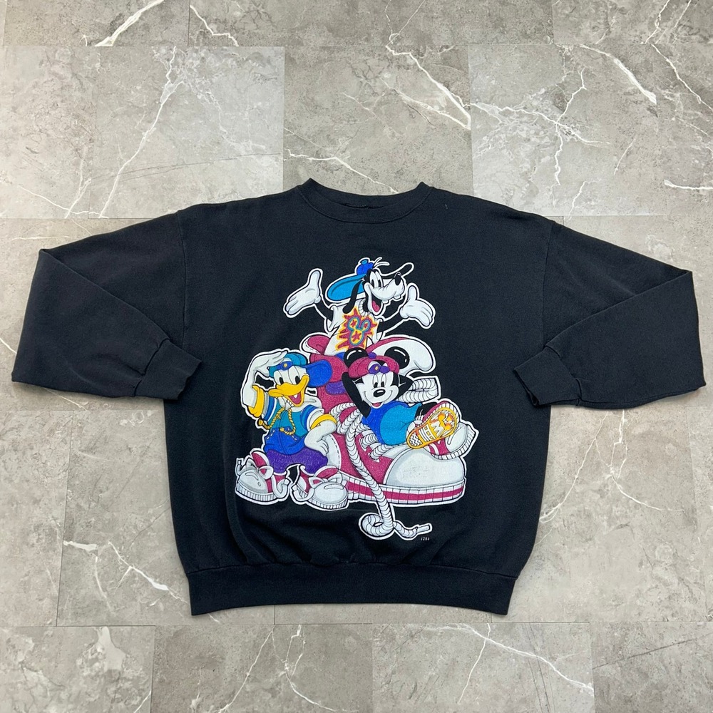 Vintage Disney Looney Tunes Rap Sweatshirt Men XL Pullover Crewneck Goofy Mickey